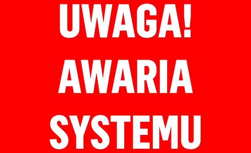 plakat uwaga awaria